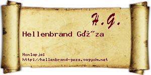 Hellenbrand Géza névjegykártya