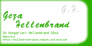 geza hellenbrand business card